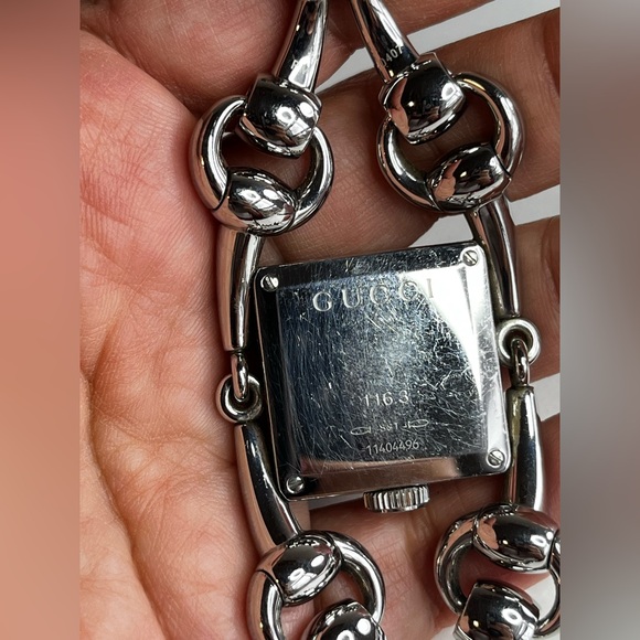 GUCCI “SIGNORINA” 116.3 STAINLESS STEEL BLUE MOTHER OF PEARL. Ladies watch. - Picture 15 of 16